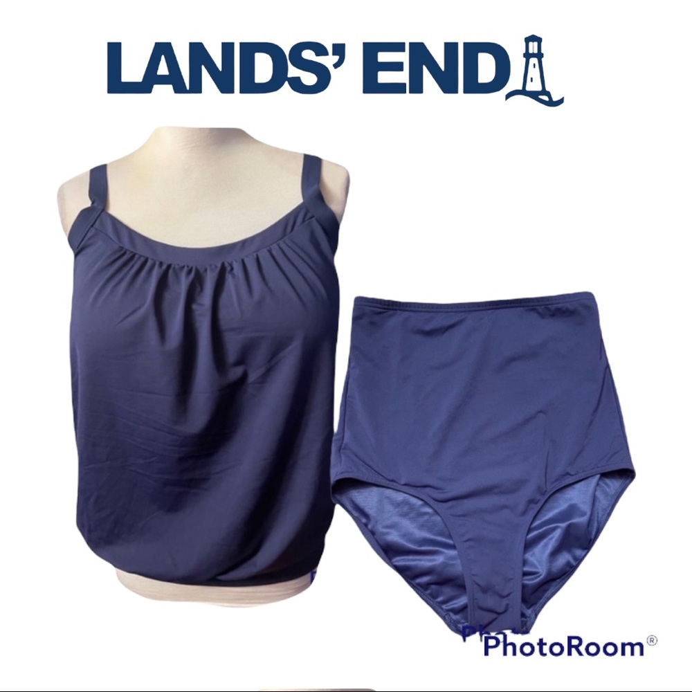 Lands' End Women's Swim Set - Navy Blue